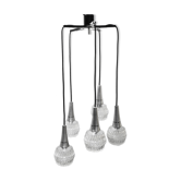 Lustre suspension cascade 5 globes Philips 1960-70