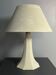 Midcentury suede leather large mushroom table lamp, 1960s-1970s
