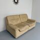 Old 2-seater beige leather sofa designed by Carl Larsson De Sede, vintage 80s