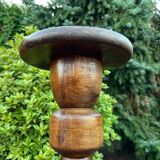 Vintage Wooden Plant Table, Tall Pedestal Side Table, Farmhouse Interior Style, Mid Century Furniture