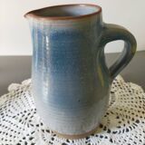blue enamelled Roger Jacques stoneware pitcher