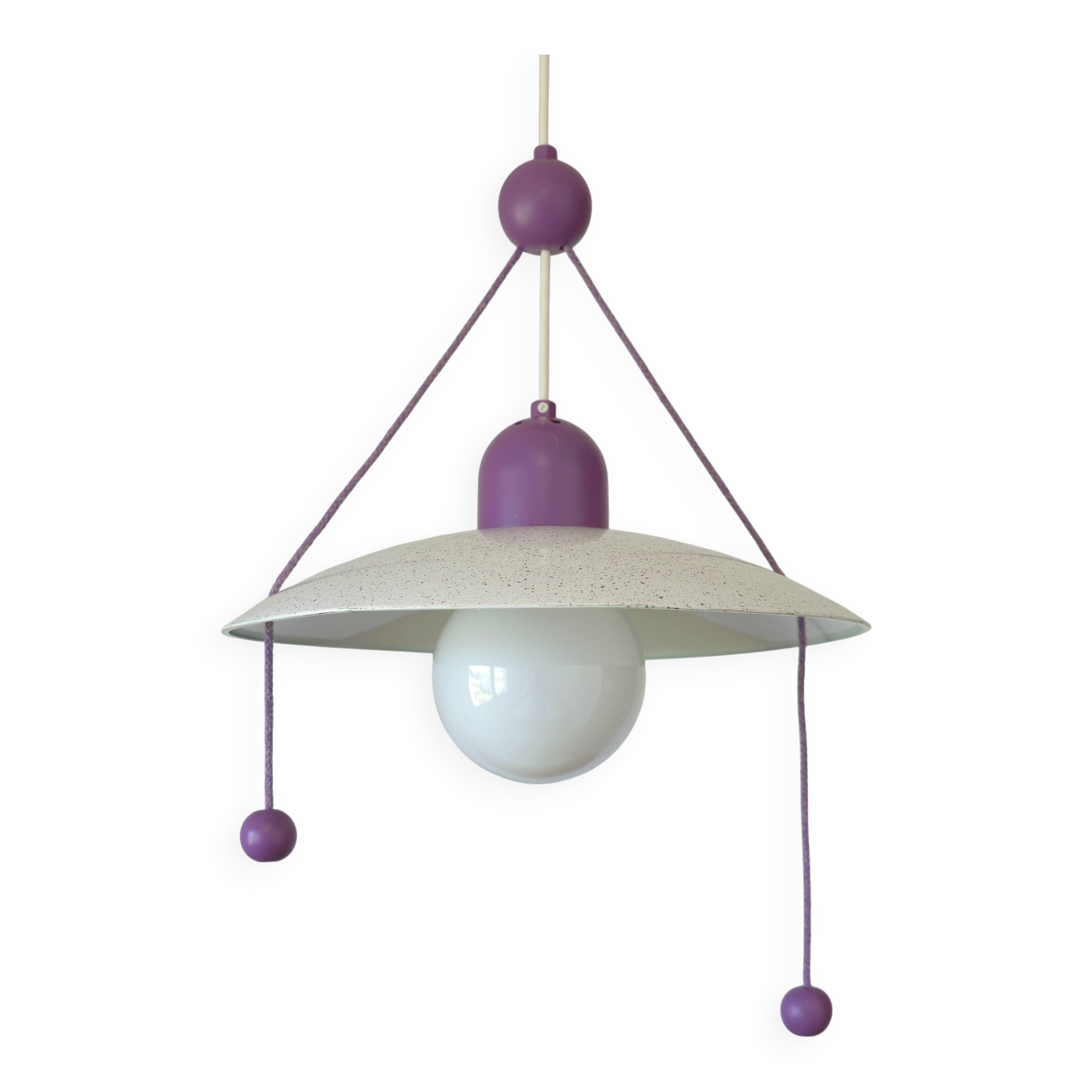 Suspension violette vintage / Lampe suspendue style Memphis Y2K