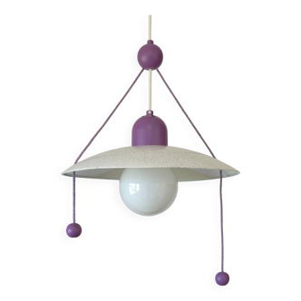 Vintage Purple Pendant Light /  Memphis Style Y2K Hanging Lamp
