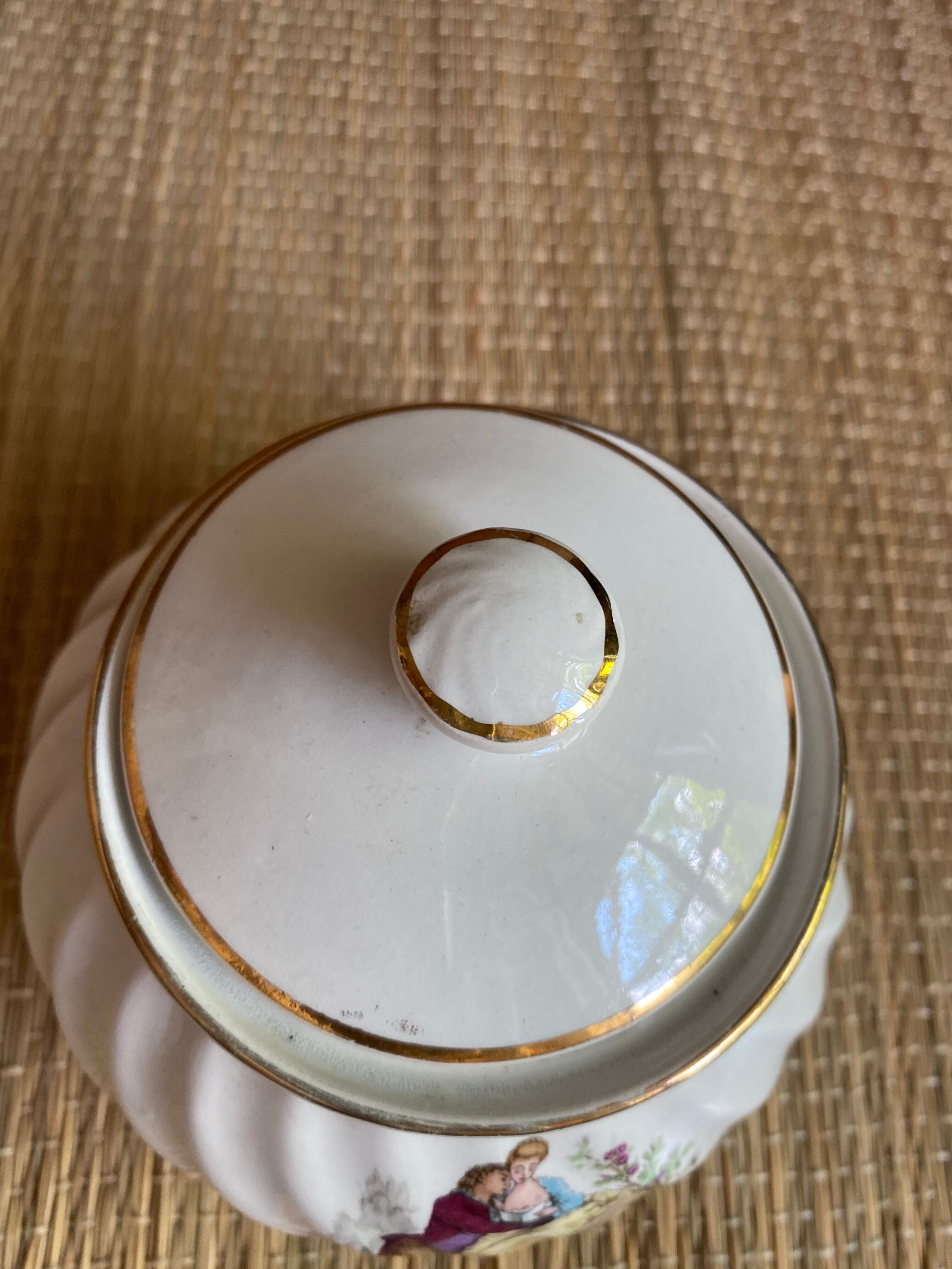 French earthenware sugar from Luneville romantic décor