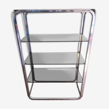 Chrome shelves and smoked glasses design