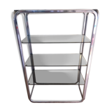 Chrome shelves and smoked glasses design