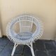 Fauteuil vintage en rotin blanc