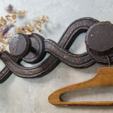 Wooden wall coat rack