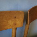 Pair of Borge Mogensen J39 Shaker chairs in solid elm-wood, 1950s