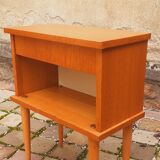 Vintage 50s light oak bedside table.