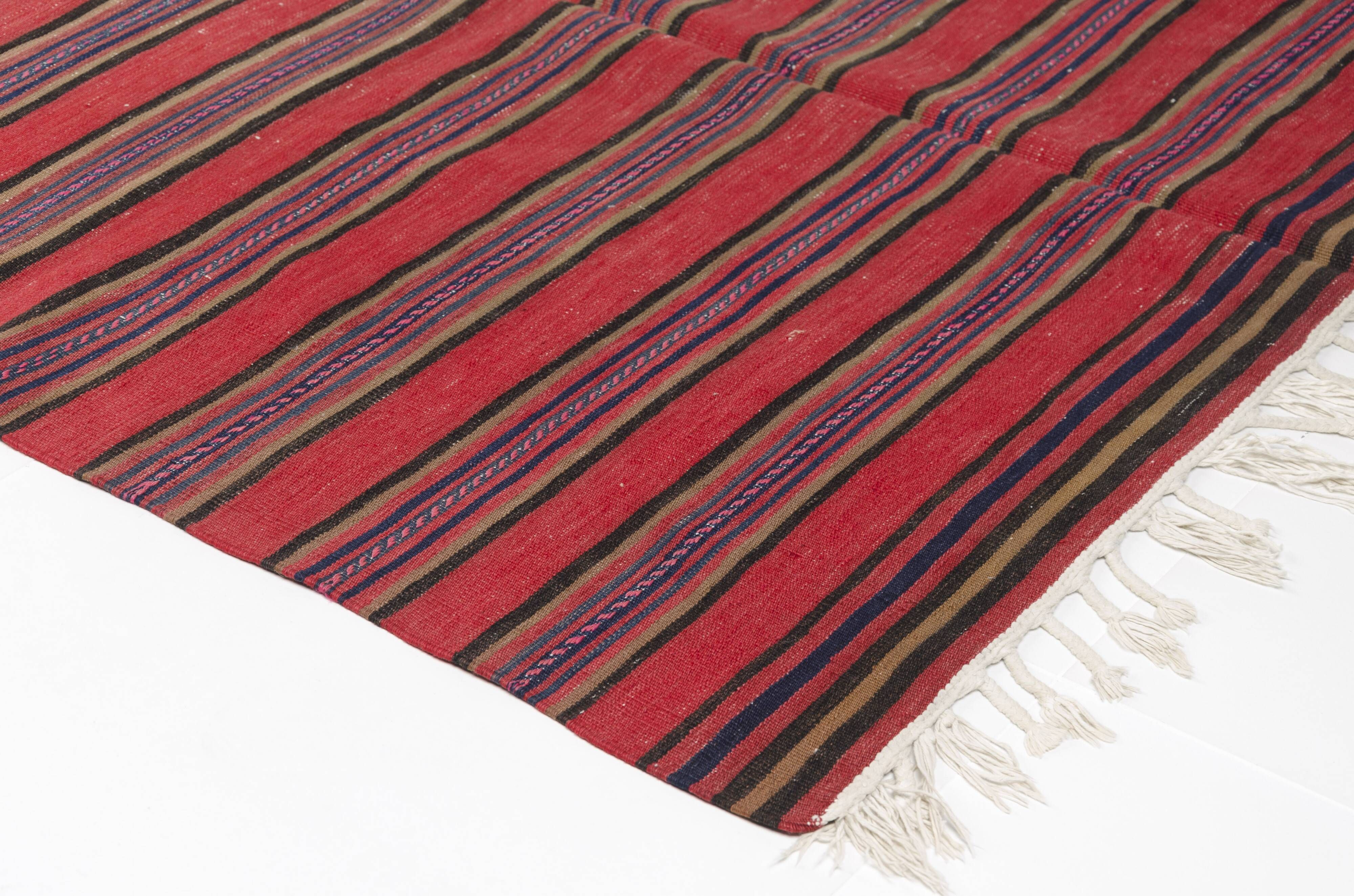 Vintage Striped Anatolian Kilim – 224 x 143 cm – Minimalist  sku 133