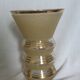 Frosted glass vase with a champagne finish and gold trim Art Deco