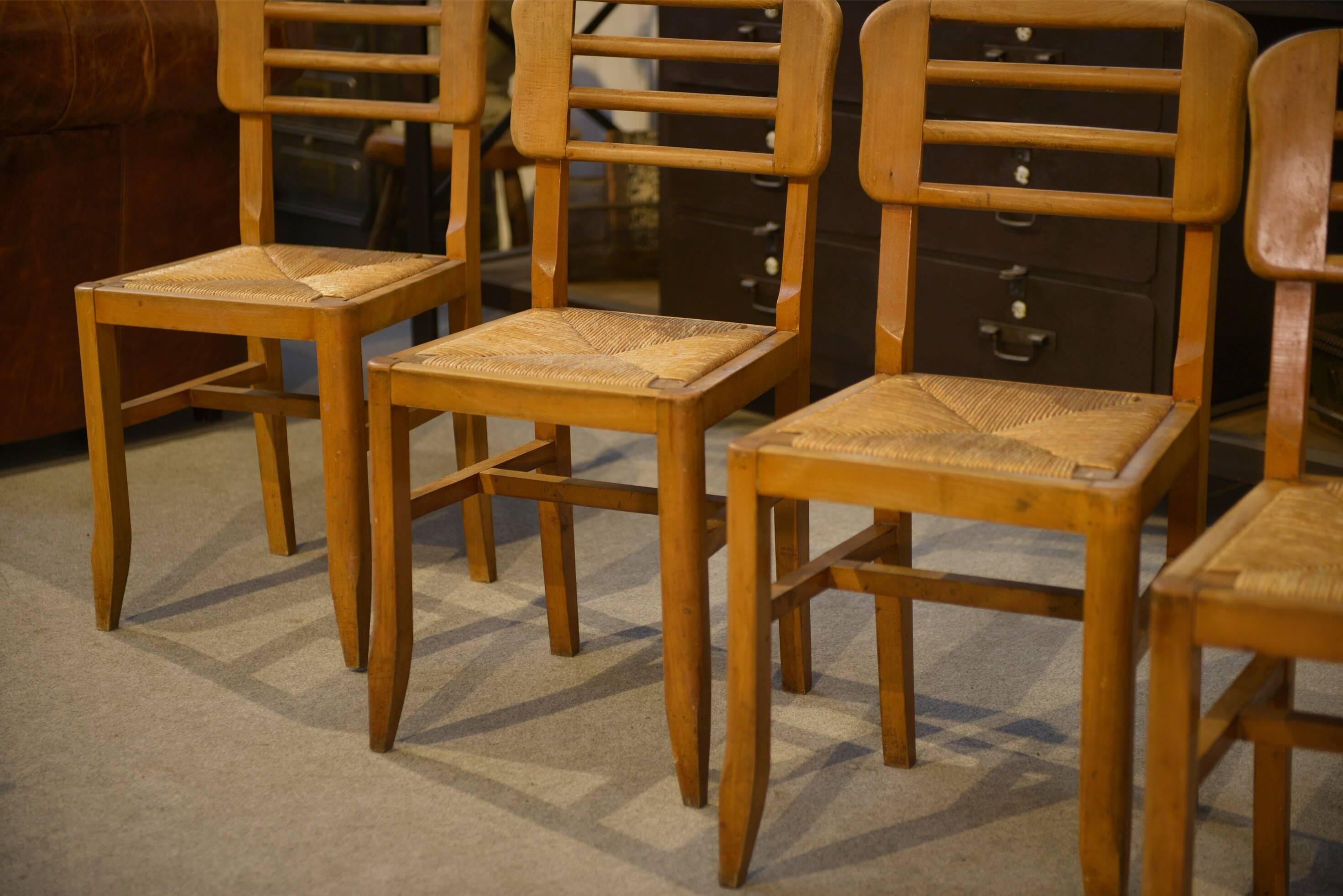 Ensemble de 6 chaises Pierre Cruège 1950’s