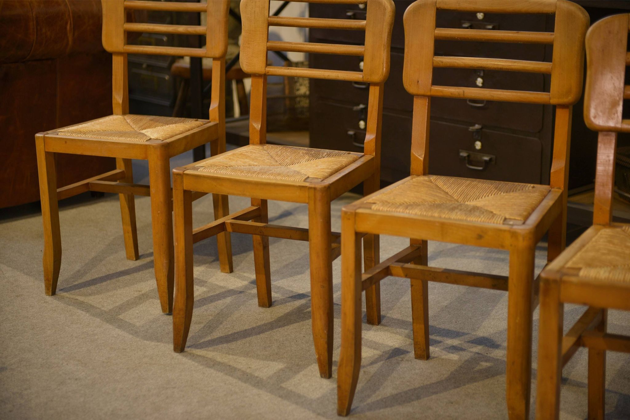 Set of 6 Pierre Cruège chairs from the 1950s.