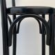 Pair of high canne stools or black curved wooden bar chairs, 1970