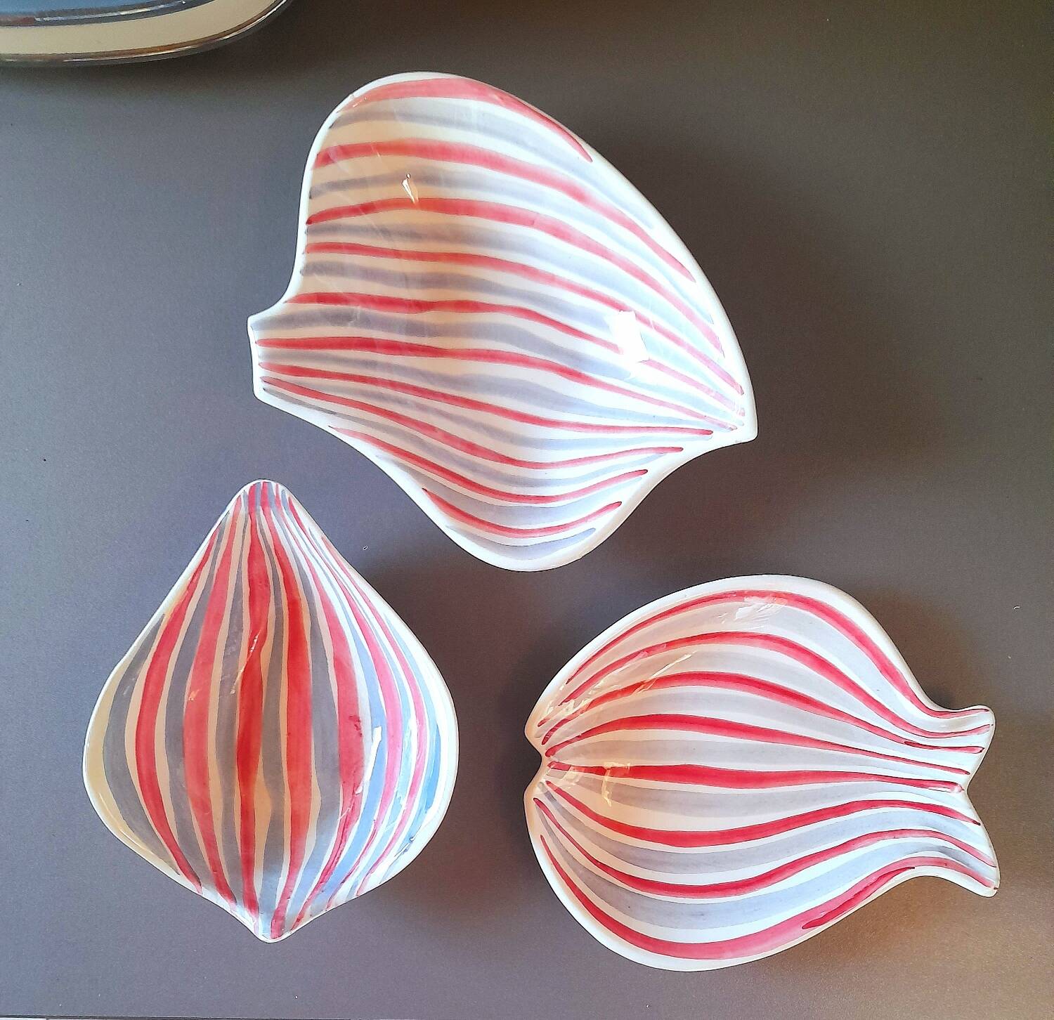 Alessio Tasca striped bowls, 1960.