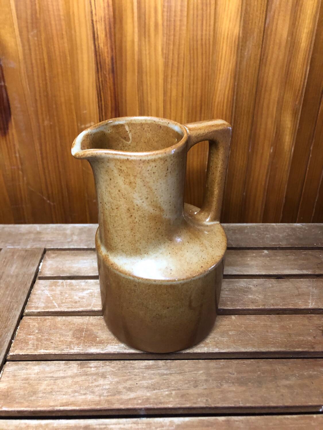 Old brenne pitcher beige stoneware made in france vintage