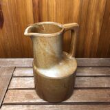 Old brenne pitcher beige stoneware made in france vintage