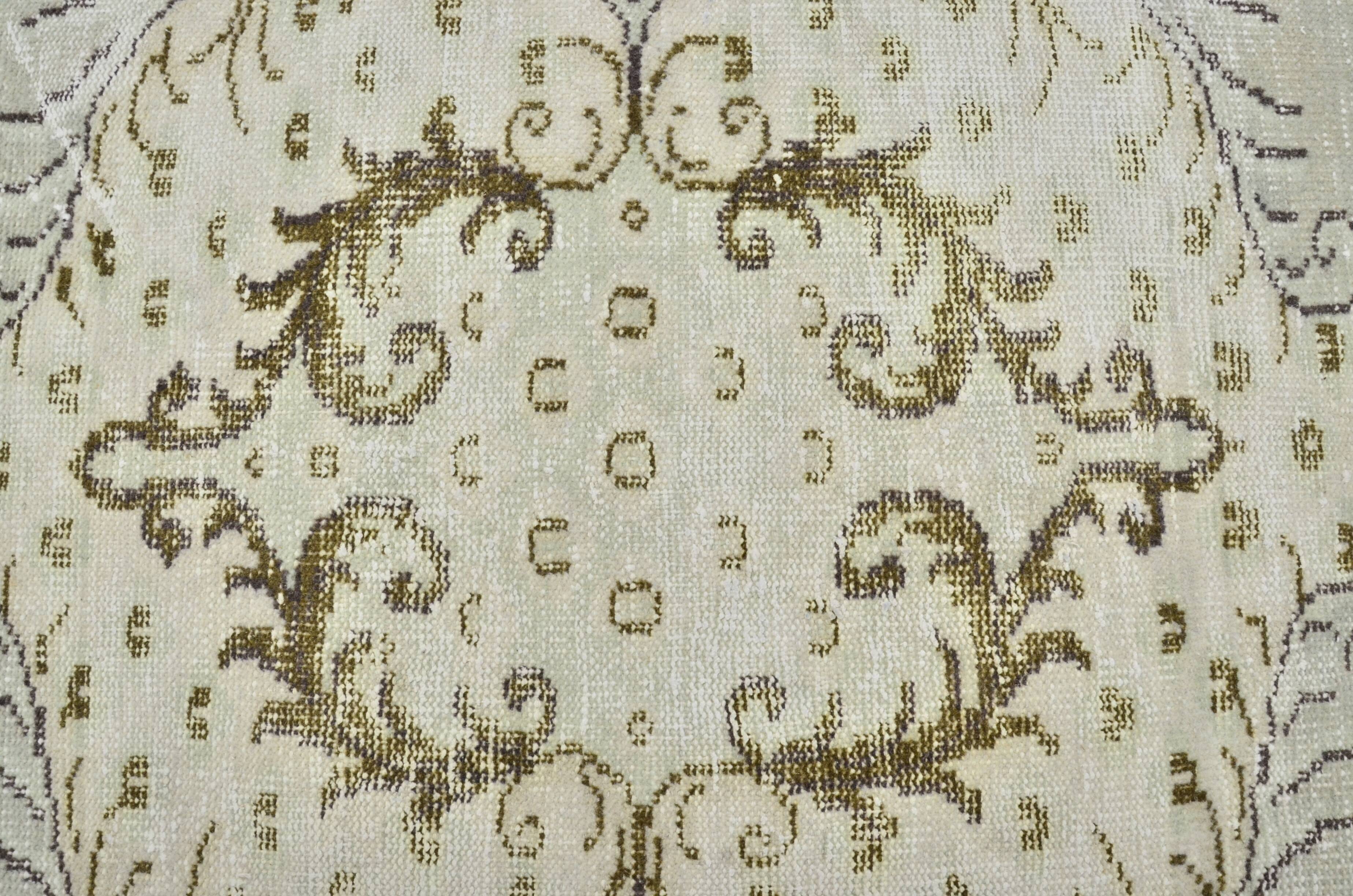 Green Vintage Turkish Floral Rug sku 3205