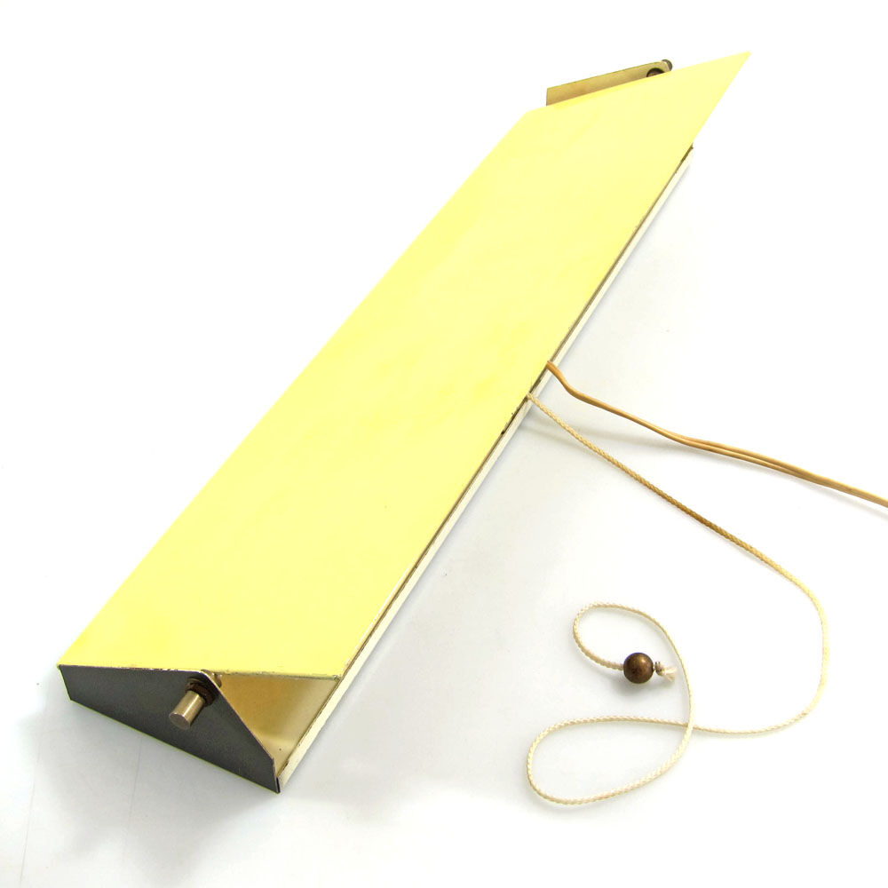 Large 1950s Anvia yellow metal wall lamp Perriand style