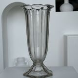 Vase en verre style art déco piedouche col évasé
