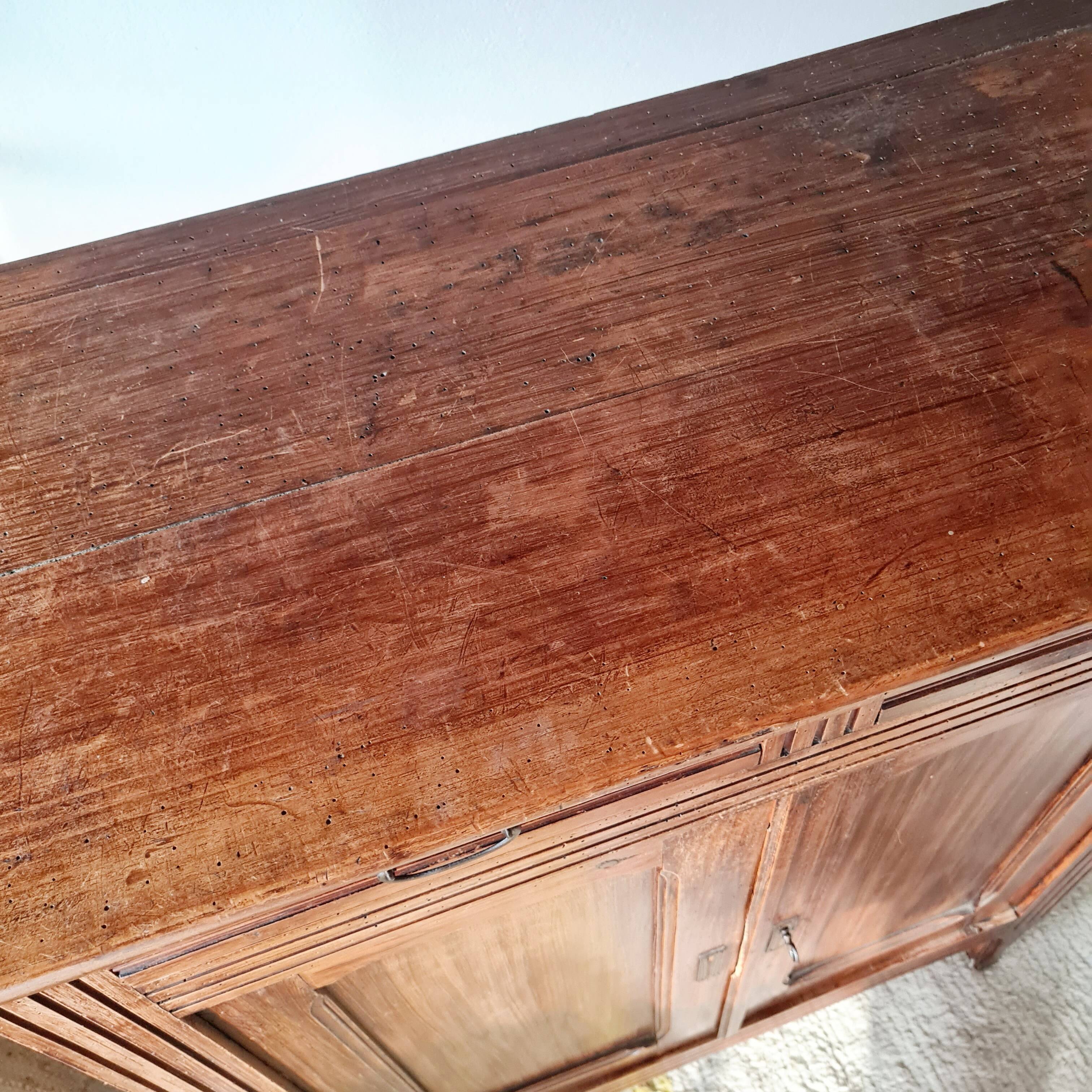 Buffet parisien bois ancien 2 portes panneautées