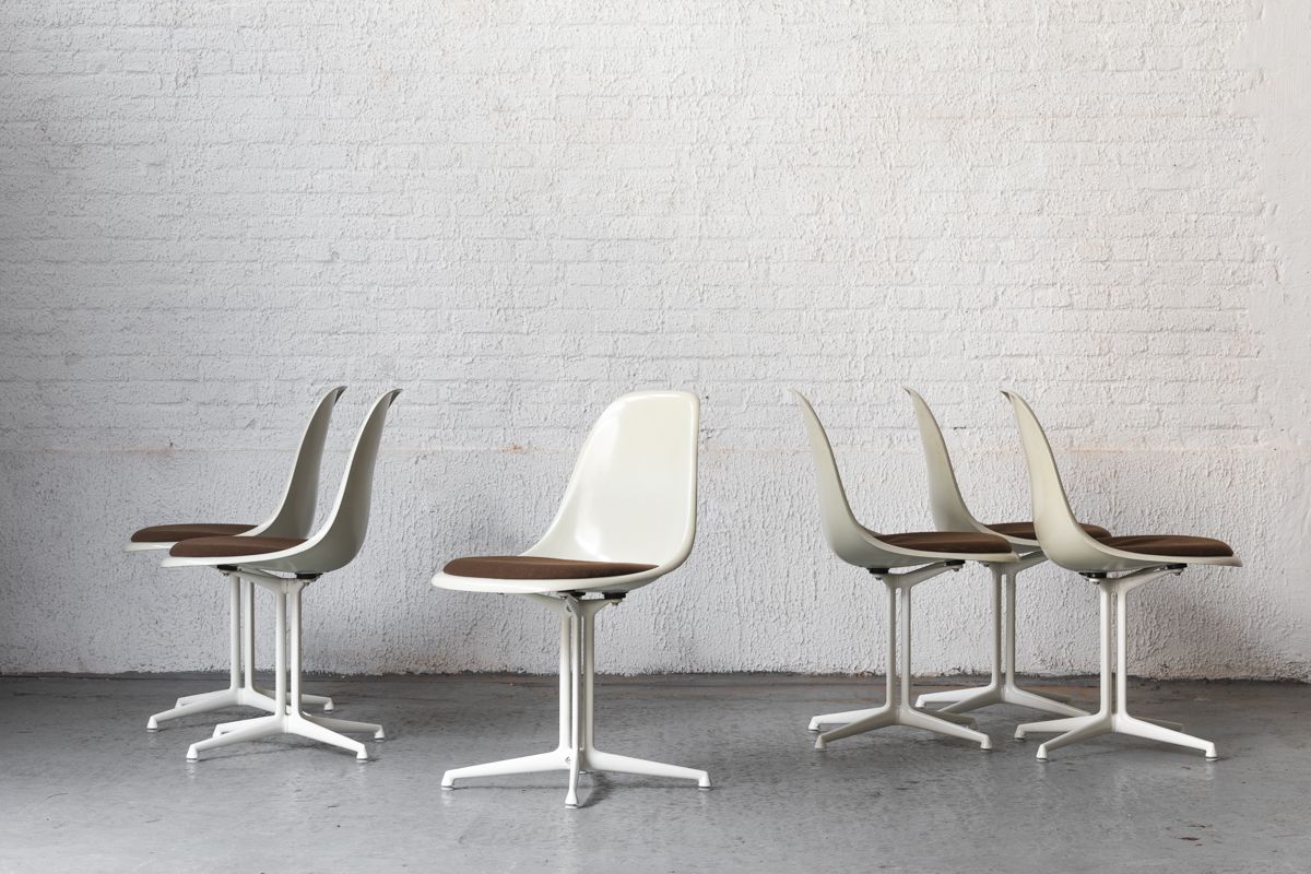 Set of 6 dining chairs 'La Fonda' designed by Charles & Ray Eames for Herman Miller