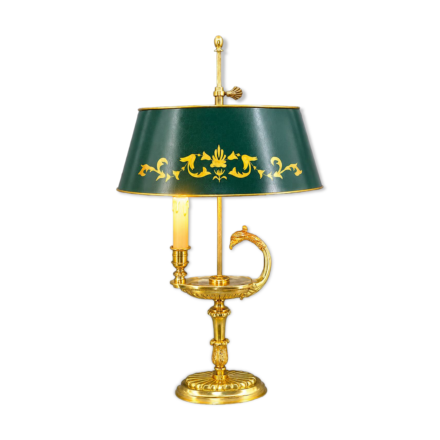 Bronze Gilt Bouillotte Lamp in Directoire Style "Lucien Gau"