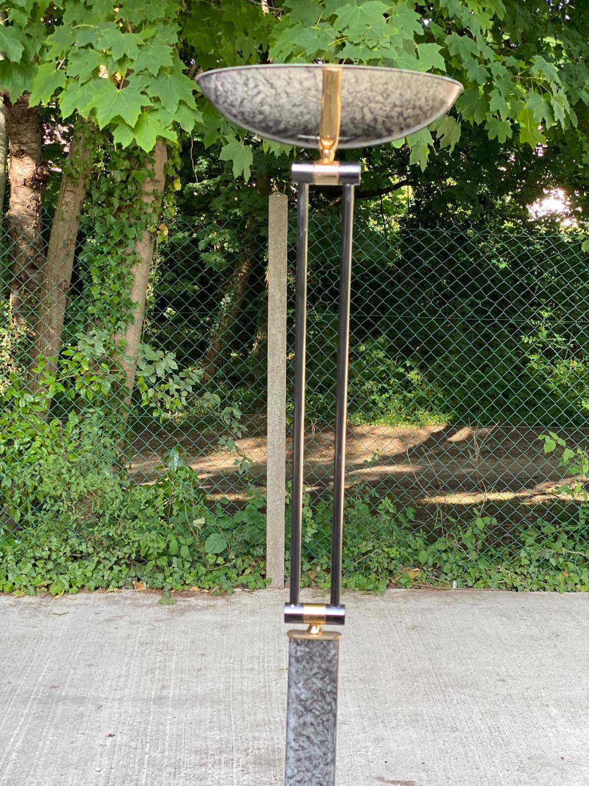 Lampadaire italien vintage effet marbre gris