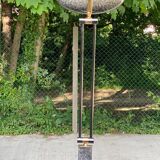 Vintage Italian floor lamp with gray marble effect and oval dome