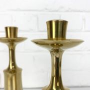 Pair of Scandinavian brass candle holders Jens Harald Quistgaard Dansk Design Denmark 1960-70