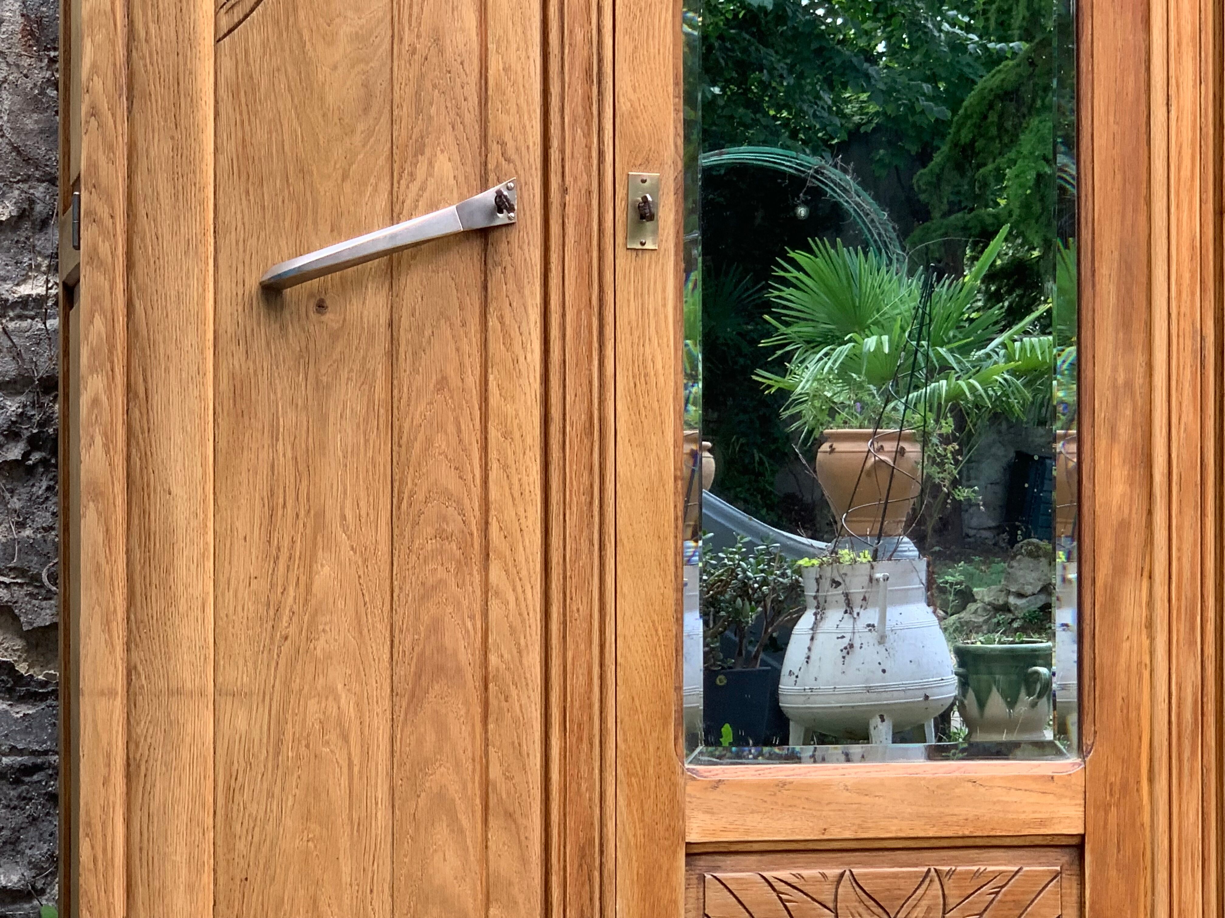 Parisian art deco wardrobe solid raw oak 1930