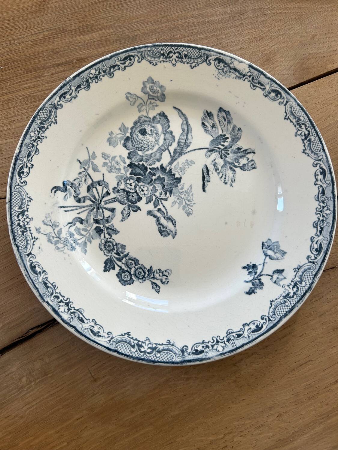 Set of 6 ironstone plates Sarreguemines Fontange