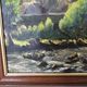 Painting - Oil on panel Mountain landscape river signed Gabriel Pinson