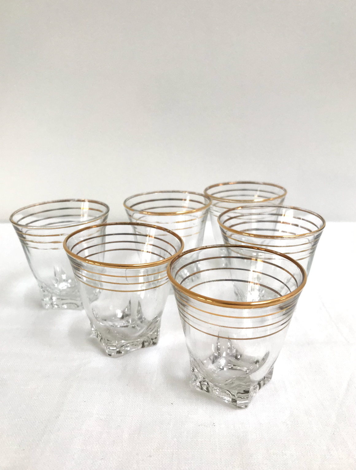 6 antique liquor glasses