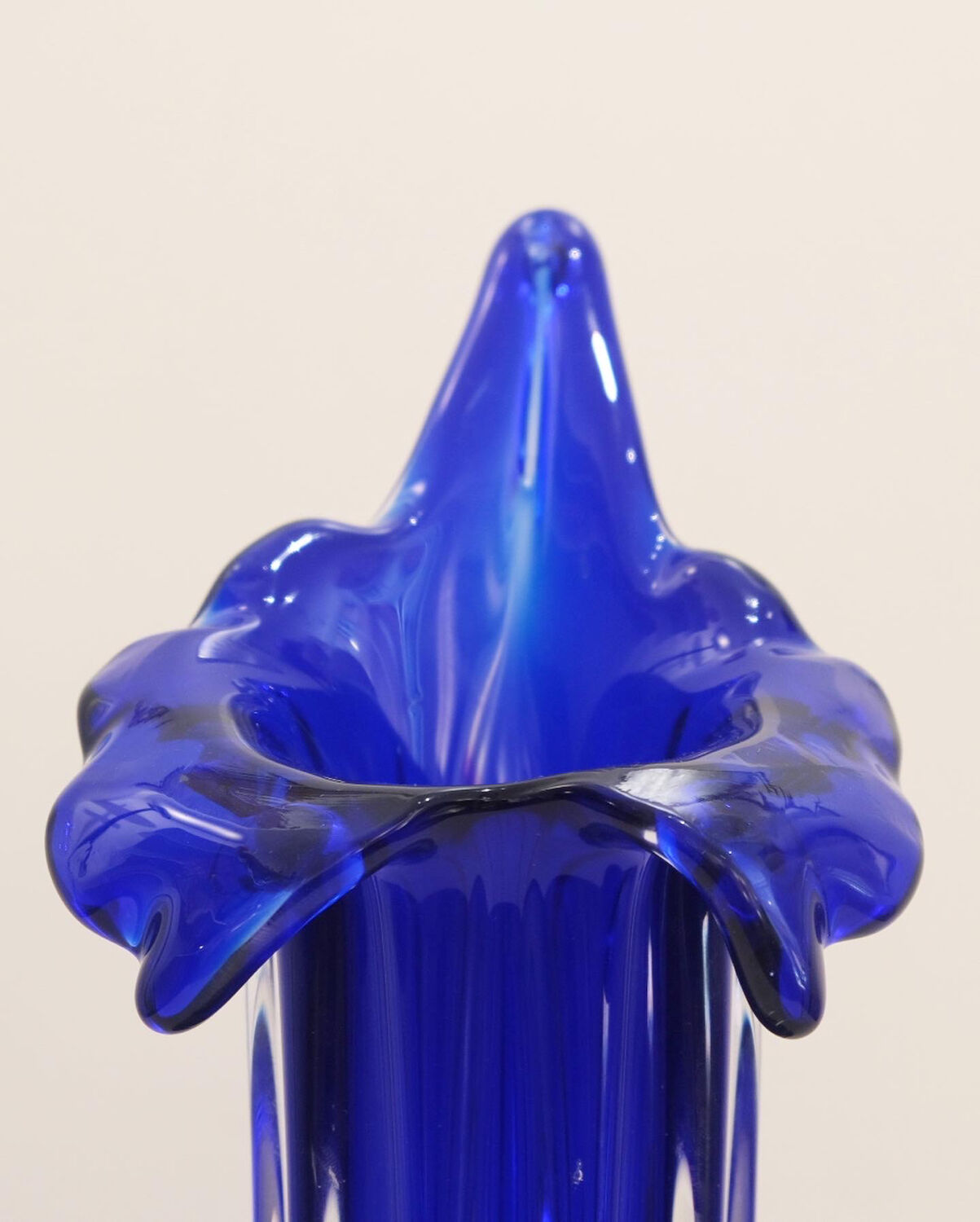 Blown glass vase by egermann, czech republic 1970