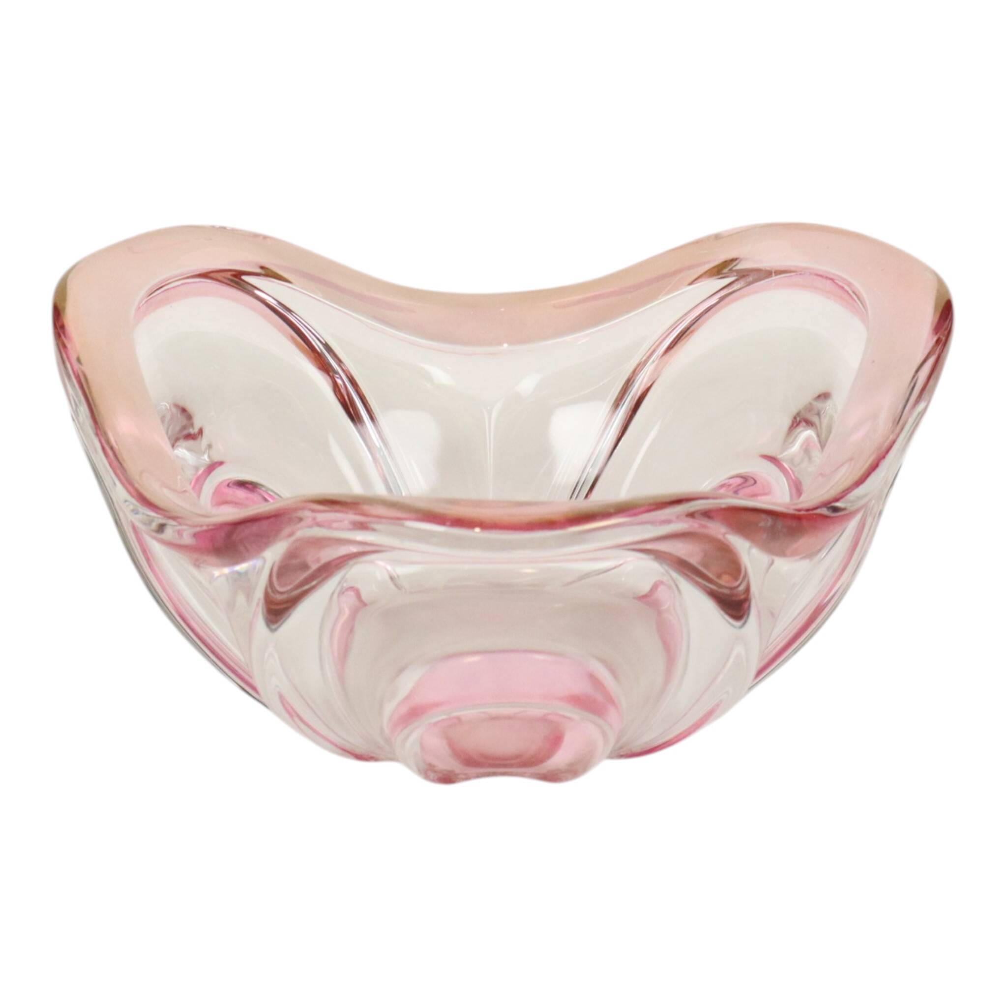 Vintage Murano Pink Glass Fruit Bowl – 1960s