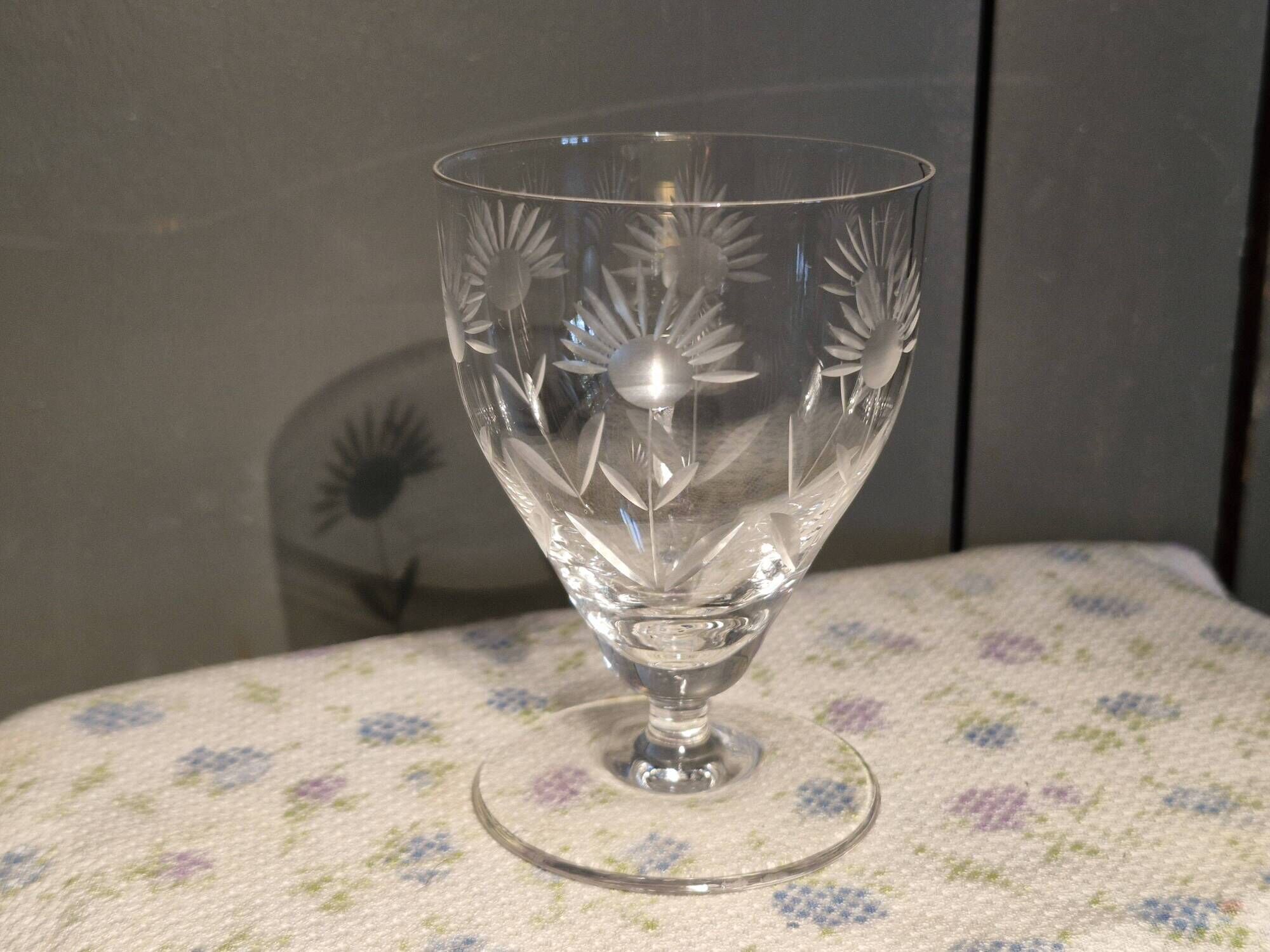 Villeroy and Bosch - 9 Antique Port Glasses - Cut crystal with flower decoration