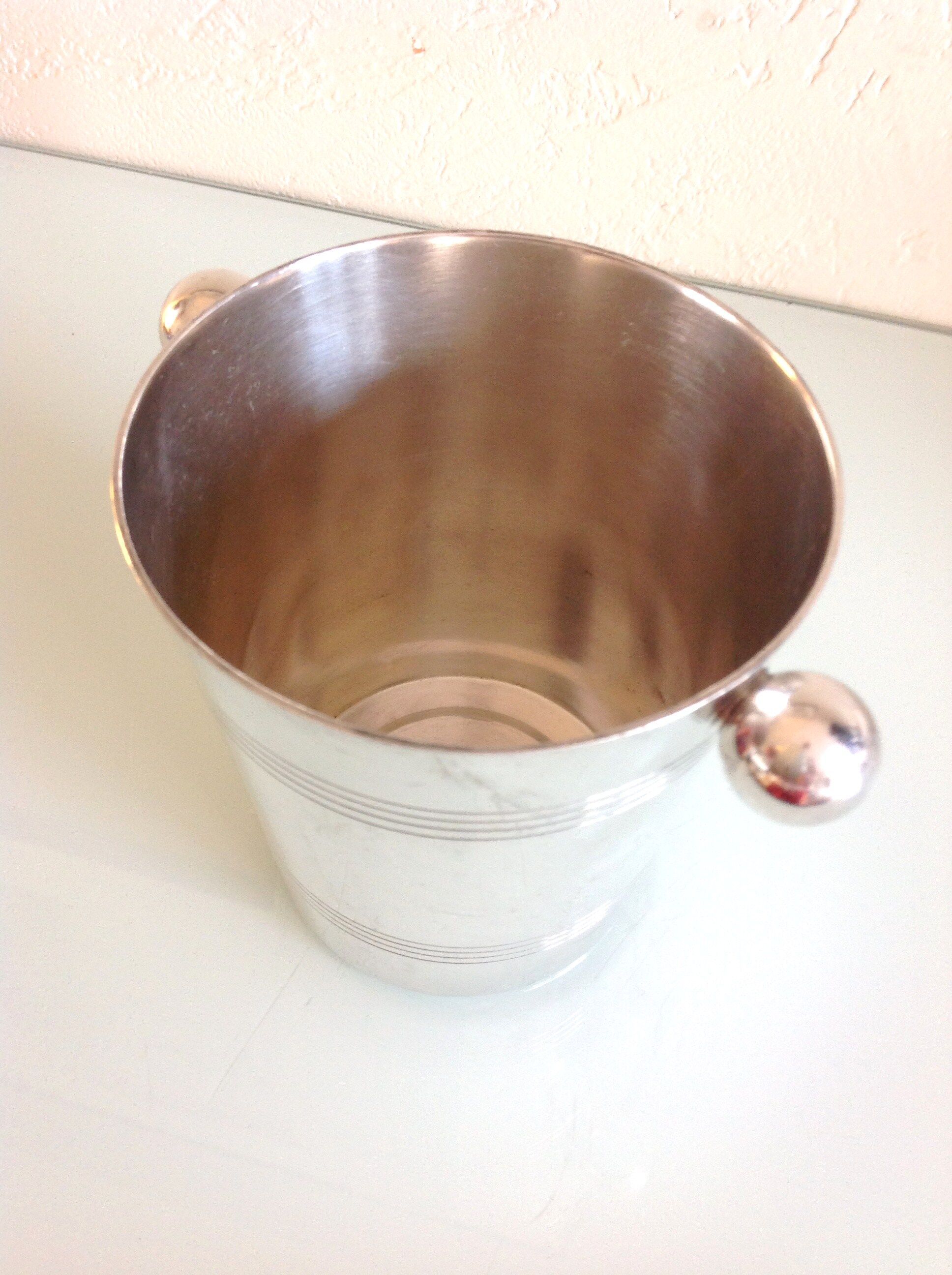 Silver metal ice bucket art deco style by Deschamps Freres
