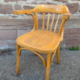 American office style armchair Viennese curved wood FISCHEL THONET 1950