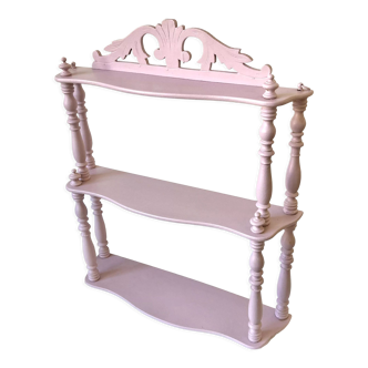 Carved wooden wall shelf