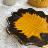 Yellow and black leaf dish
