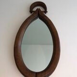 Brutalist mirror in oval shape 1950 - 30,5x59,5cm