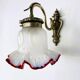 Portuguese mid century frosted glass tulip wall sconce lamp