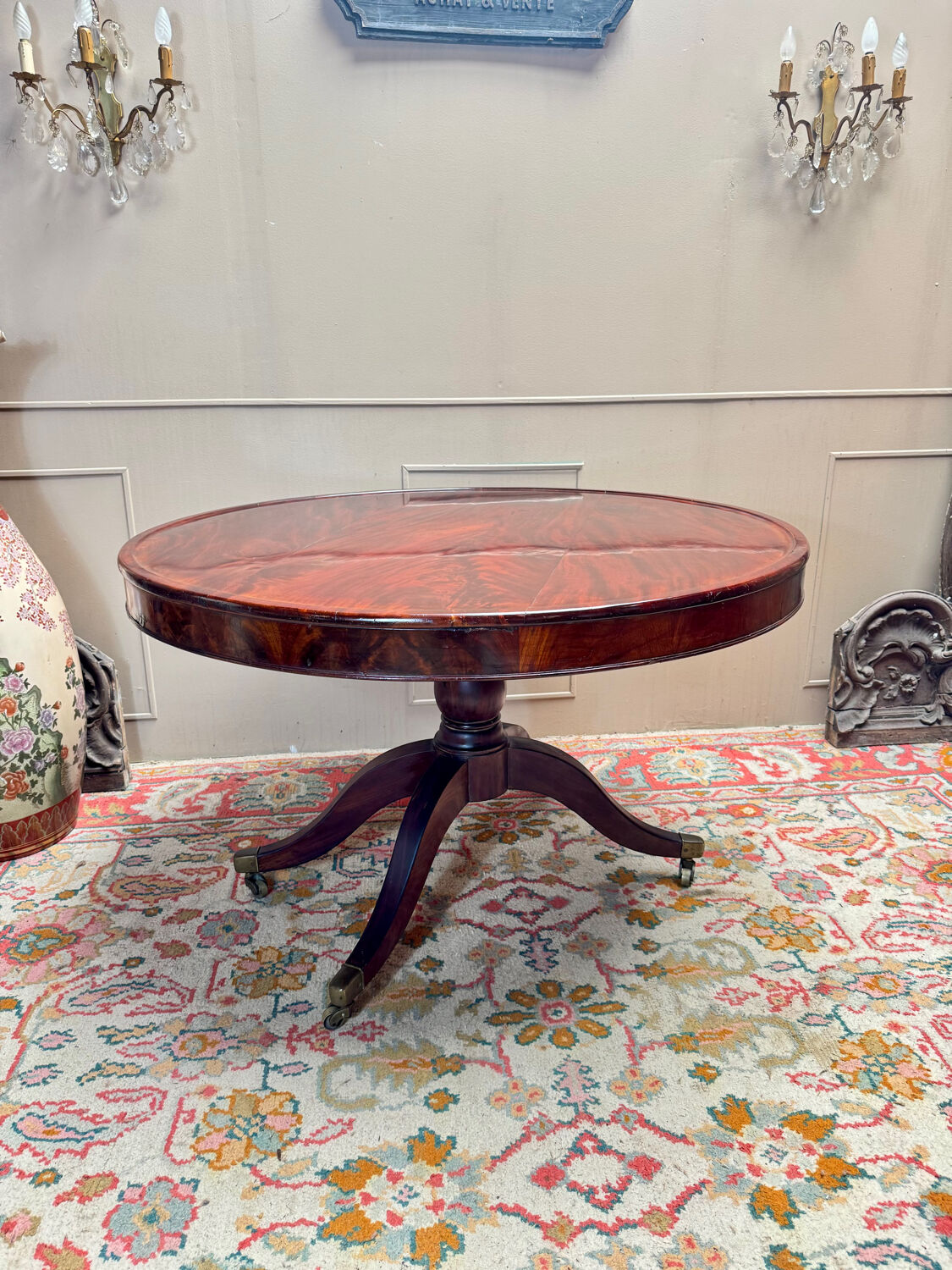 Jacob Desmalter mahogany pedestal table, stamped, Empire/Consulate period