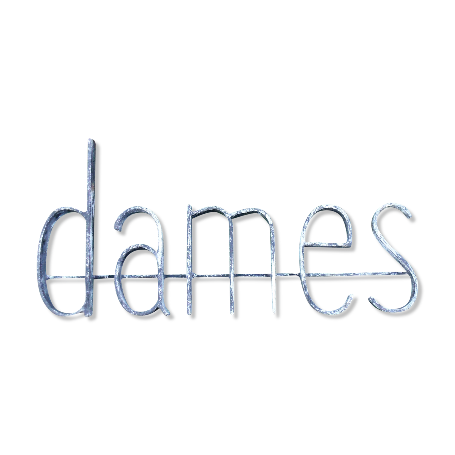 Former hairdresser sign "dames" in metal