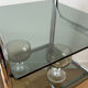 Vintage side table in smoked glass and chrome