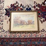 Watercolor by the painter Henri Joubert (1873 - ?), Autumn Landscape