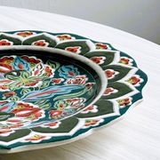Enameled ceramic plate