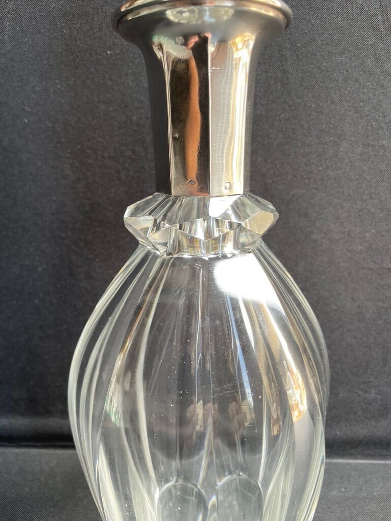Large decanter - Louis Philippe - Strong crystal and silver